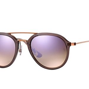 Ray Ban Double Bridge Grey/Purple Mirror Sunglasse